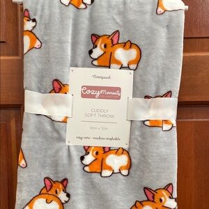 Corgi throw blanket